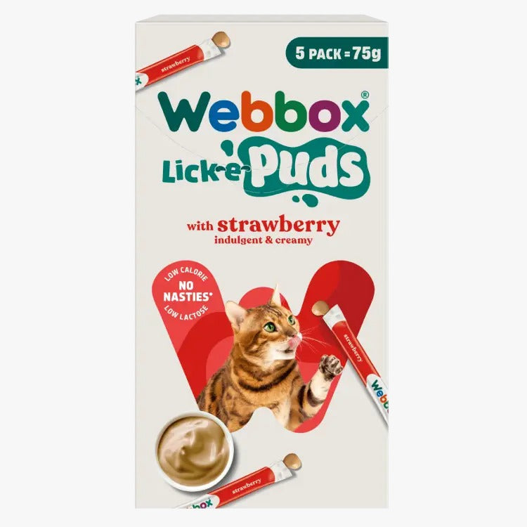 Webbox Lick-e-Puds with Strawberry Cat Treats 75g