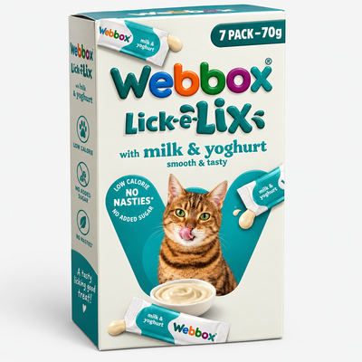 Webbox Lick-e-Lix with Milk & Yoghurt Cat Treats 70g (Pack of 7)