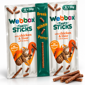 Webbox Tasty Sticks Chicken & Liver Cat Treats 30g (Pack of 6)