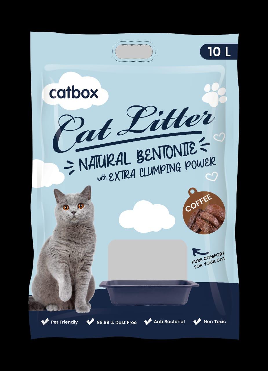 Catbox Premium Natural Bentonite Cat Litter - Coffee Scented 10Liters