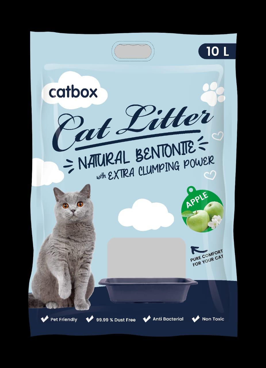 Catbox Premium Natural Bentonite Cat Litter - Apple Scented 10Liters