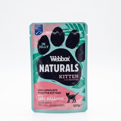 Webbox Natural Wet Food for Kittens in Jelly with Msc Salmon/beef & Chicken
