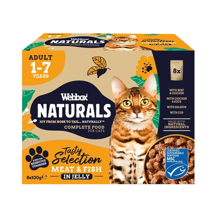 Webbox Naturals Fish & Meat in Jelly Wet Adult Cat Food 100g