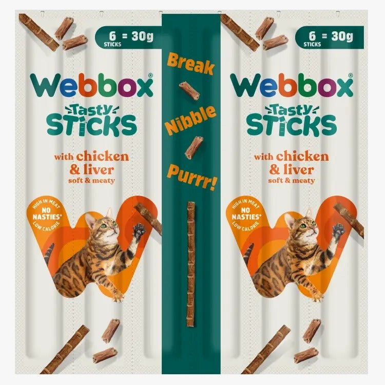 Webbox Tasty Sticks Chicken & Liver Cat Treats 30g