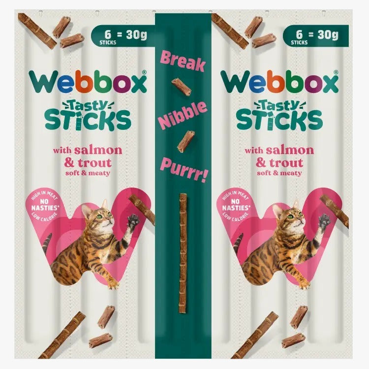 Webbox Tasty Sticks Salmon & Trout Cat Treats 30g